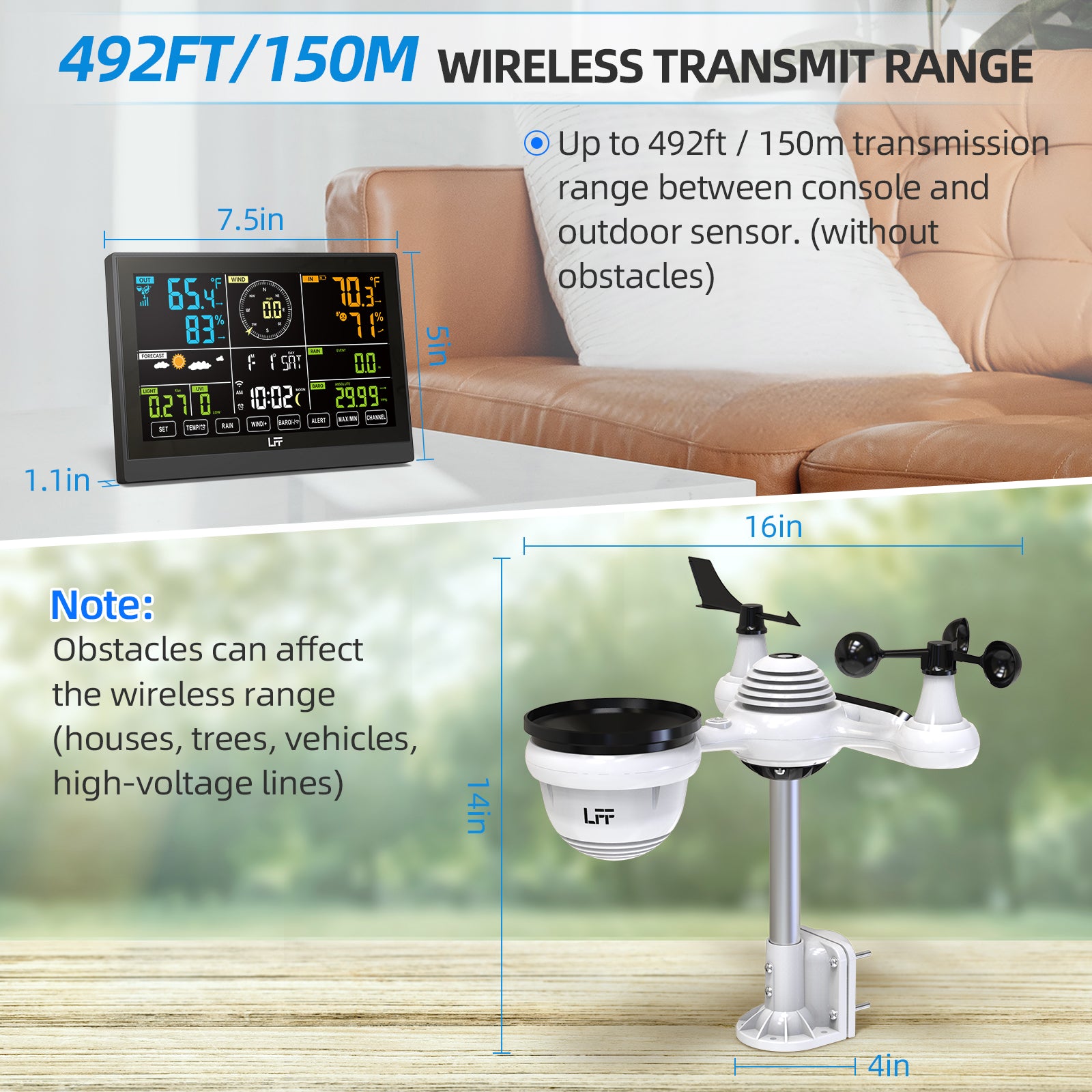 S08S3318BL_2S In/Out Temperature Wireless Weather Station DCF